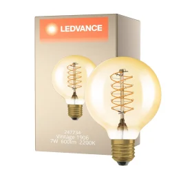 Ledvance Vintage 1906 LED E27 Globe Guld 7W 600lm - 822 Extra Varm Vit | Dimbar - Ersättare 48W