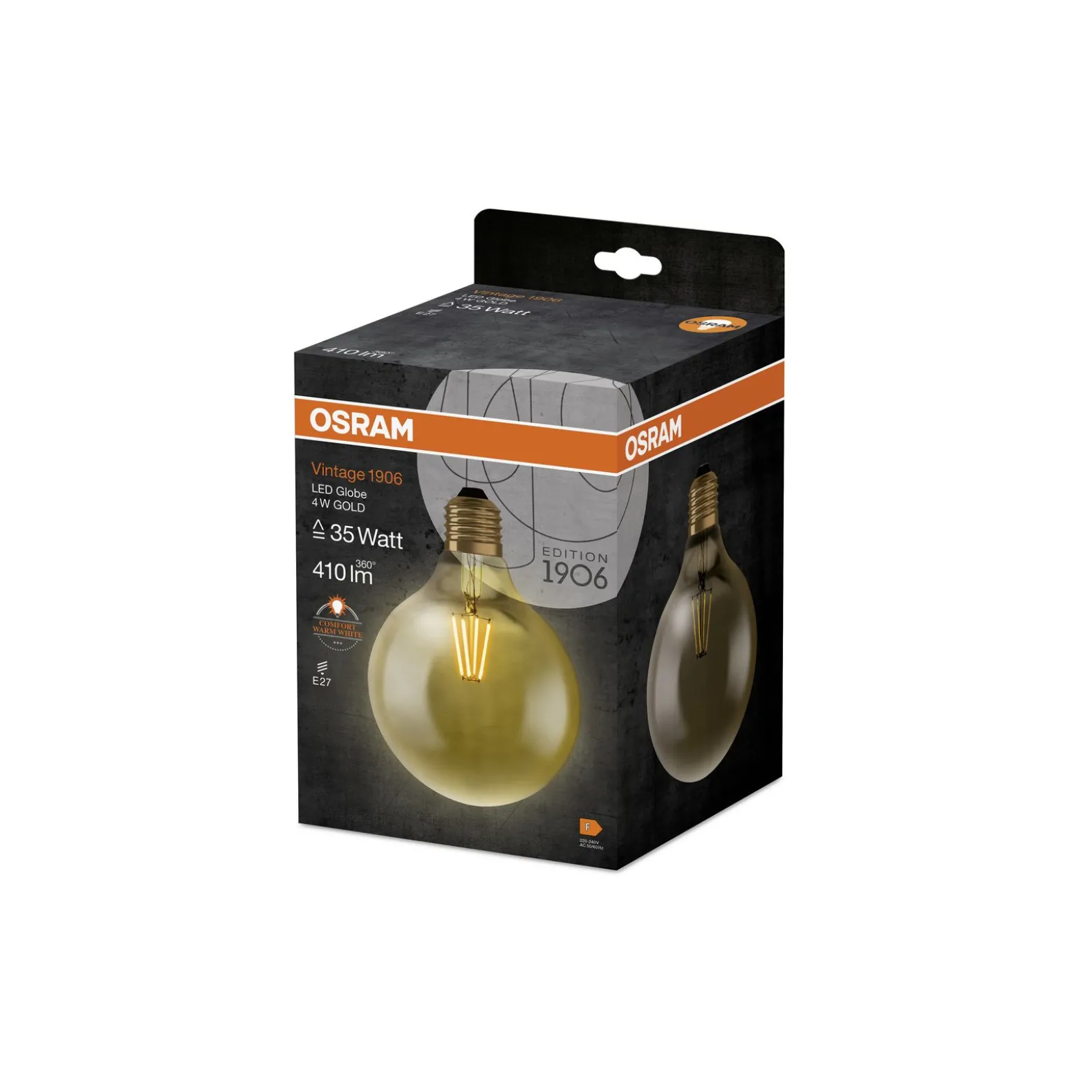 Ledvance Vintage 1906 LED E27 Guld 4W 410lm - 824 Extra Varm Vit | Ersättare 40W