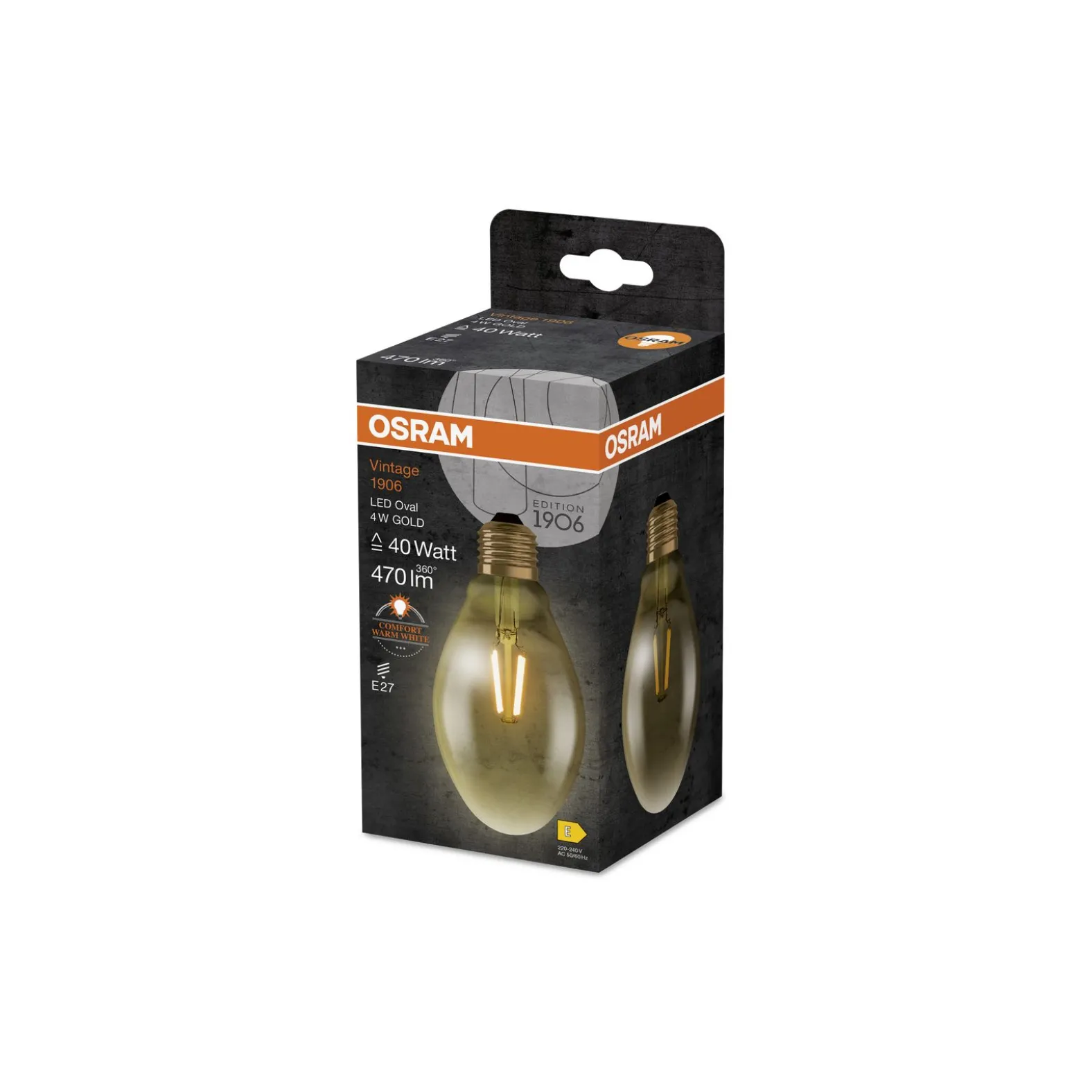 Ledvance Vintage 1906 LED E27 Guld 4W 470lm - 824 Extra Varm Vit | Ersättare 40W