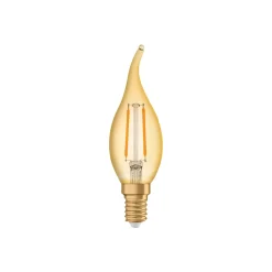 Ledvance Vintage 1906 LED E14 Kronljus Guld 1.5W 120lm - 824 Extra Varm Vit | Ersättare 15W