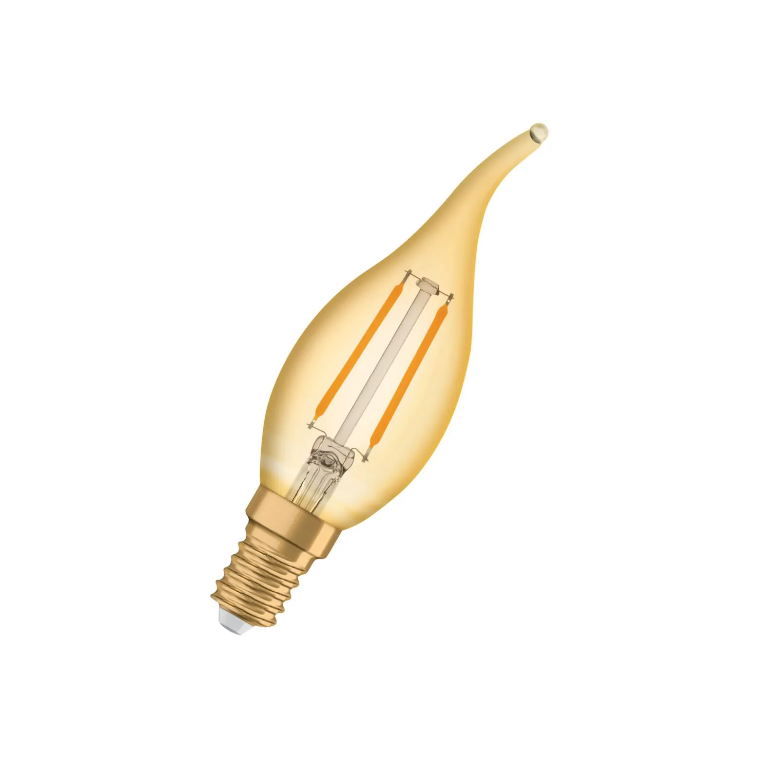 Ledvance Vintage 1906 LED E14 Kronljus Guld 1.5W 120lm - 824 Extra Varm Vit | Ersättare 15W