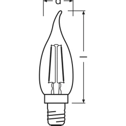 Ledvance Vintage 1906 LED E14 Kronljus Guld 1.5W 120lm - 824 Extra Varm Vit | Ersättare 15W