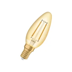 Ledvance Vintage 1906 LED E14 Kronljus Guld 1.5W 120lm - 824 Extra Varm Vit | Ersättare 15W
