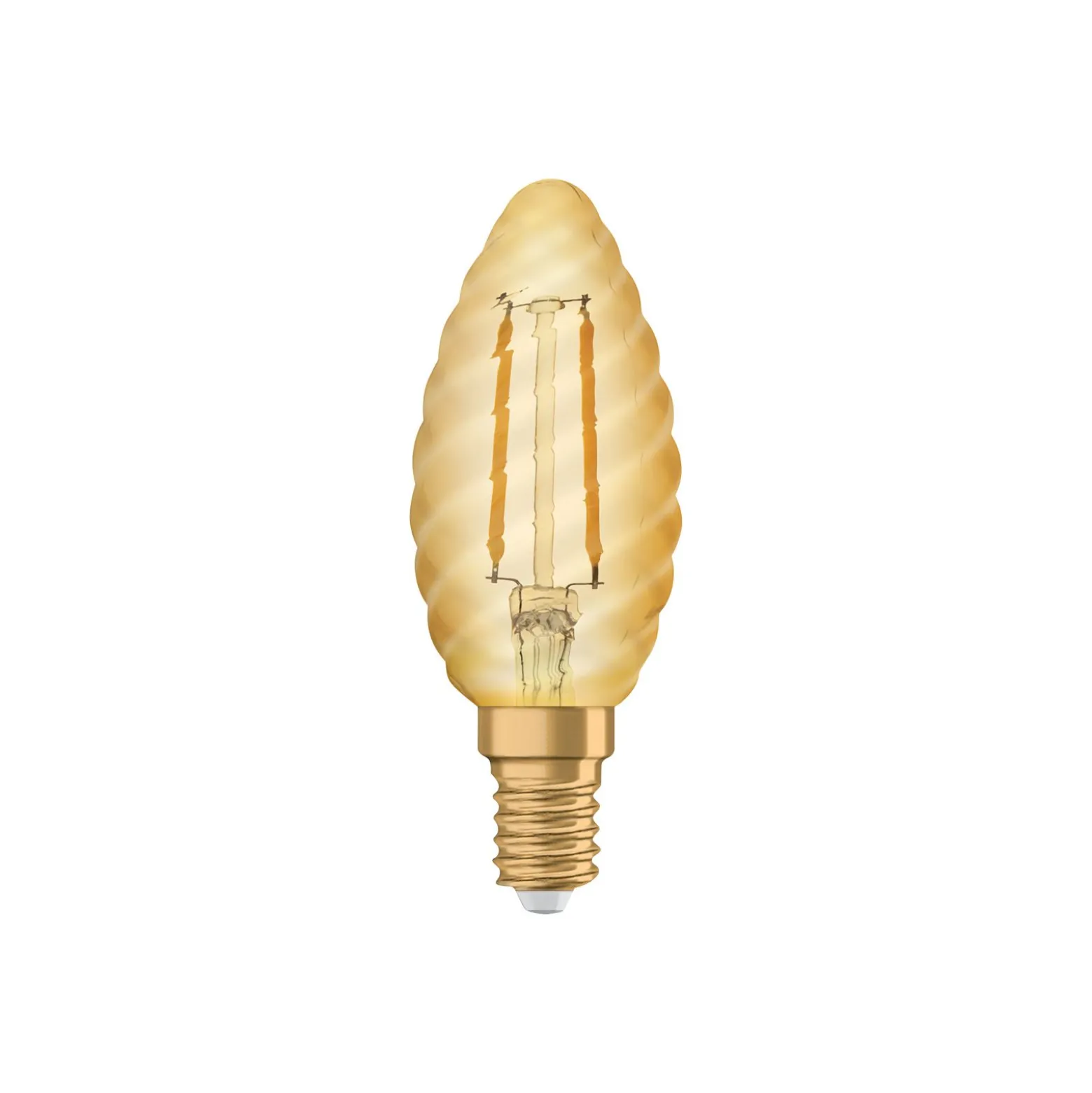 Ledvance Vintage 1906 LED E14 Kronljus Guld 2.5W 220lm - 824 Extra Varm Vit | Ersättare 25W