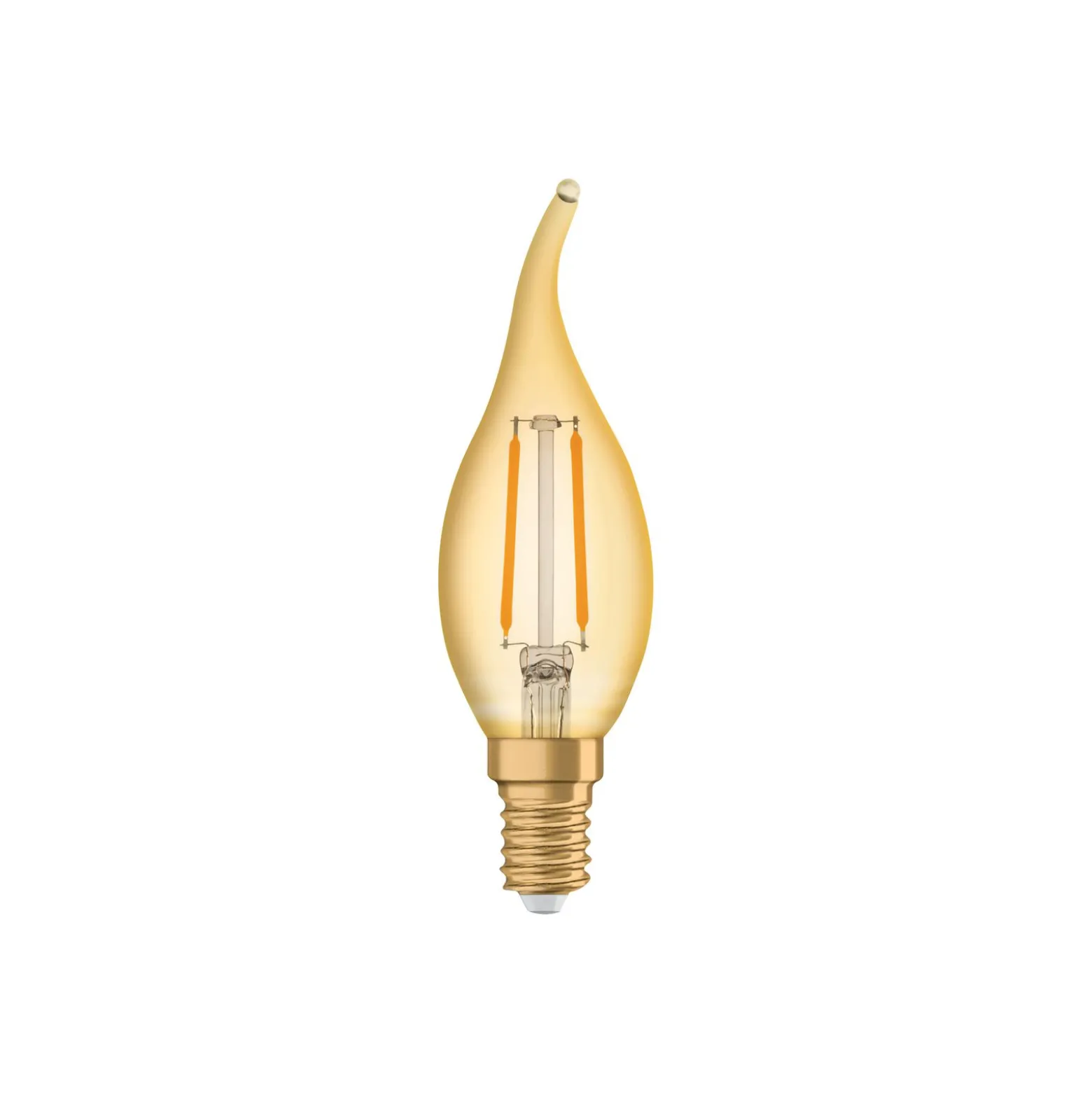 Ledvance Vintage 1906 LED E14 Kronljus Guld 2.5W 220lm - 824 Extra Varm Vit | Ersättare 22W