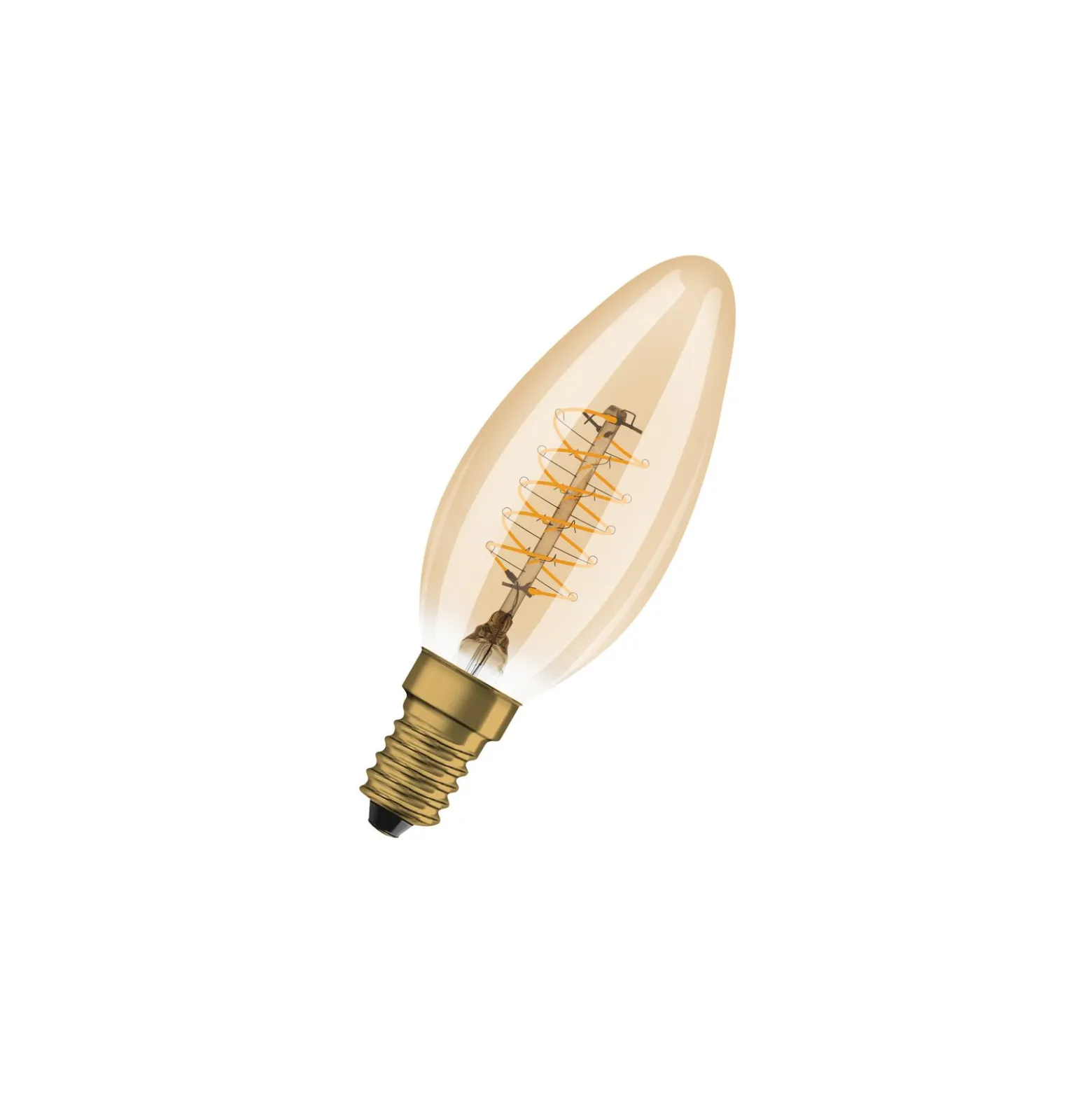 Ledvance Vintage 1906 LED E14 Kronljus Guld 3.4W 250lm - 822 Extra Varm Vit | Dimbar - Ersättare 25W