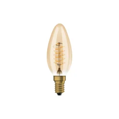 Ledvance Vintage 1906 LED E14 Kronljus Guld 3.4W 250lm - 822 Extra Varm Vit | Dimbar - Ersättare 25W