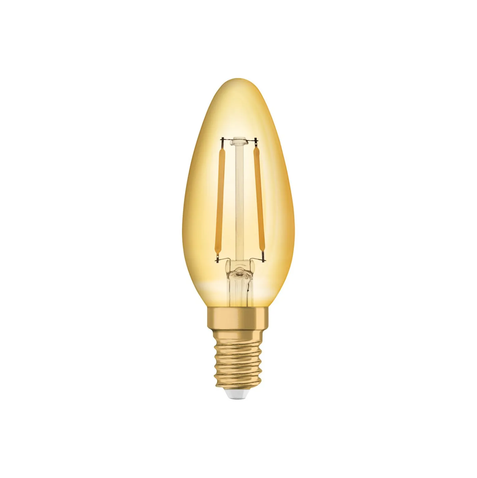 Ledvance Vintage 1906 LED E14 Kronljus Guld 2.5W 220lm - 824 Extra Varm Vit | Ersättare 25W