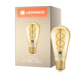 Ledvance Vintage 1906 LED E27 Päron Guld 4W 300lm - 820 Extra Varm Vit | Dimbar - Ersättare 25W