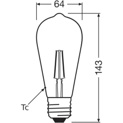 Ledvance Vintage 1906 LED E27 Päron Guld 2.5W 220lm - 824 Extra Varm Vit | Ersättare 22W