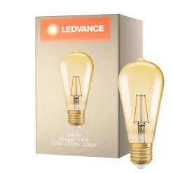 Ledvance Vintage 1906 LED E27 Päron Guld 2.5W 220lm - 824 Extra Varm Vit | Ersättare 22W