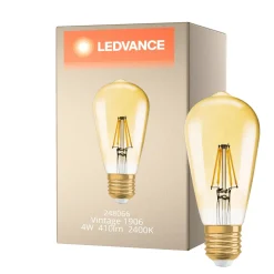 Ledvance Vintage 1906 LED E27 Päron Guld 4W 410lm - 824 Extra Varm Vit | Ersättare 35W