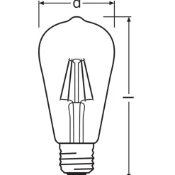 Ledvance Vintage 1906 LED E27 Päron Guld 4W 410lm - 824 Extra Varm Vit | Ersättare 35W