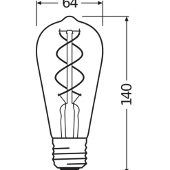 Ledvance Vintage 1906 LED E27 Päron Guld 4W 300lm - 820 Extra Varm Vit | Ersättare 25W