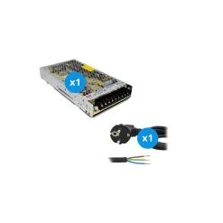 Mean Well Drivdon | LRS20024 | IP20 | 24V | 200W + Strömkabel 2m med Jord