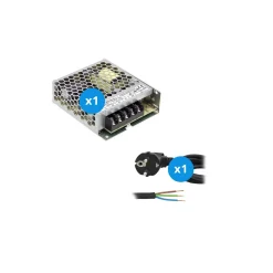 Mean Well Drivdon | LRS5024 | IP20 | 24V | 50W + Strömkabel 2m med Jord