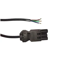 Noxion GST - Kompatibel Strömkabel Svart - Manlig + Öppna ändar - 2m - 3 pole 0,75mm2