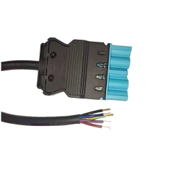 Noxion GST - Kompatibel Strömkabel Svart - Manlig + Öppna ändar - 0,3m - 5 pole 0.75mm2