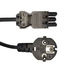 Noxion GST - Kompatibel Strömkabel Svart - Kvinnlig + Schuko Europlug - 2m - 3 pole 0.75mm2