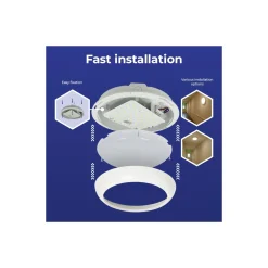 |Noxion LED Plafond Pro V2 12/16/20W 2400lm - 830-840-865 CCT | 325mm - IP65 - 3 Timmar Nödbelysning + Ring Vit