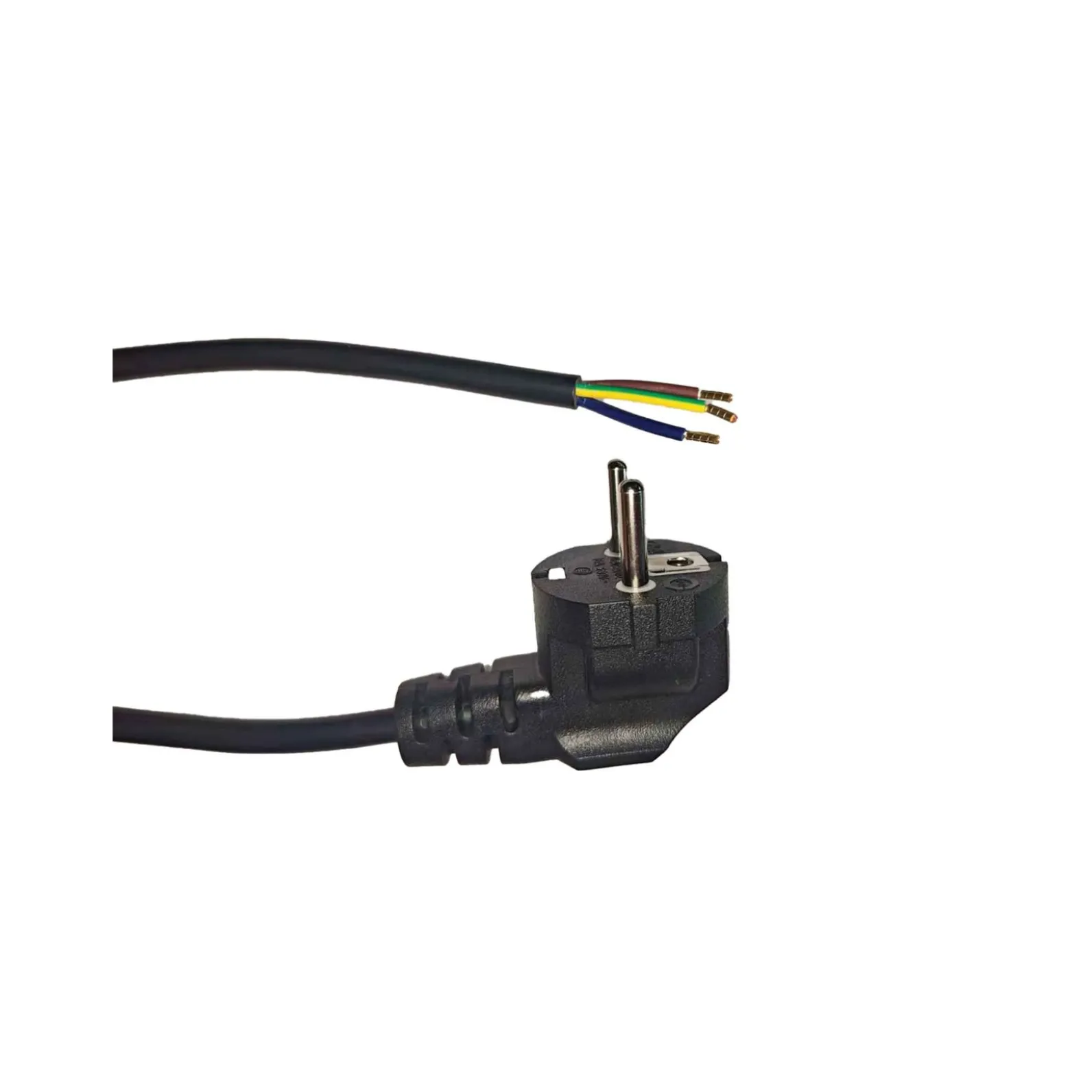 Noxion Power Strömkabel Svart - Schuko Europlug + Öppna ändar - 5m - 3 pole 0,75mm2