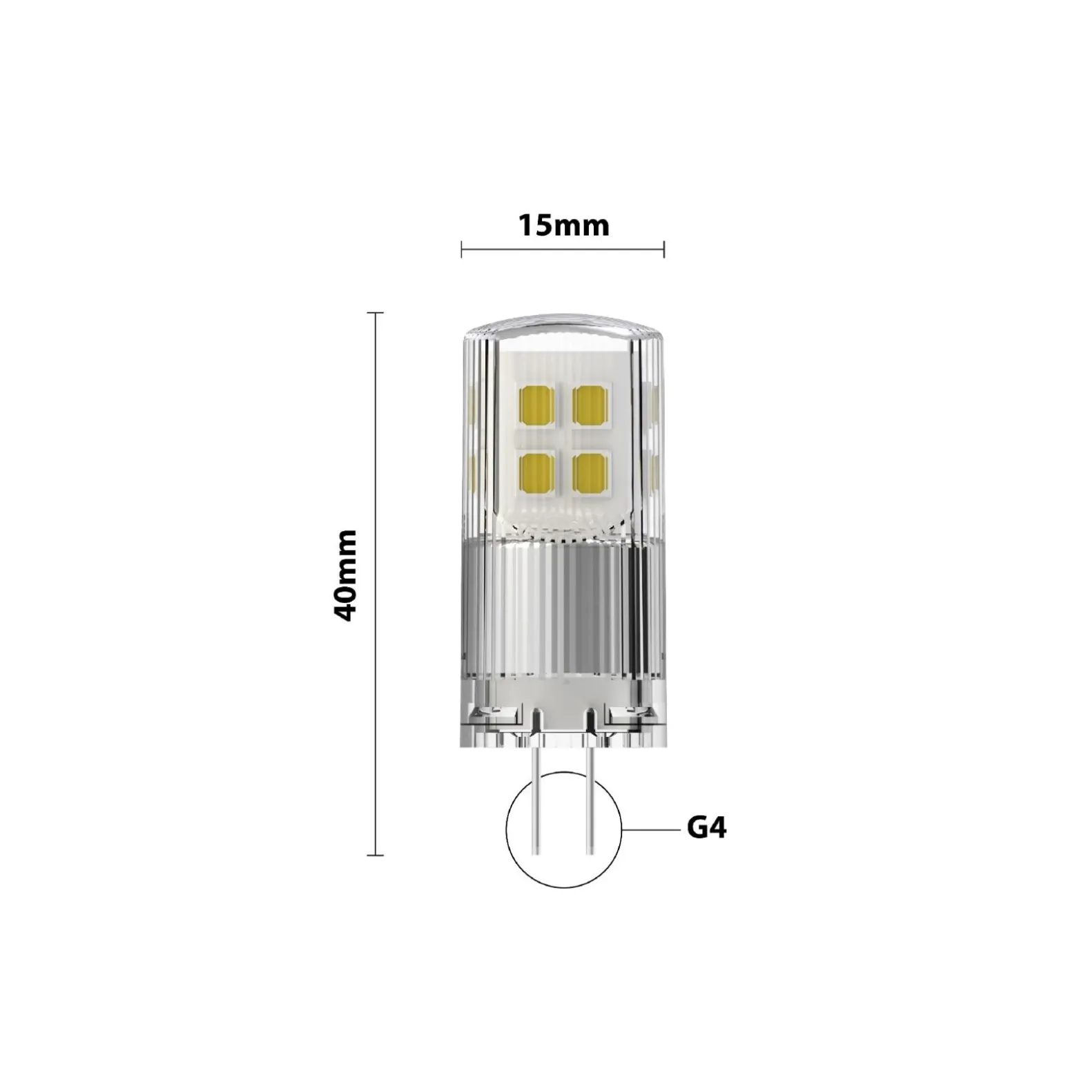 Noxion Bolt LED Capsule G4 2W 200lm - 827 Extra Varm Vit | Dimbar - Ersättare 21W