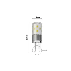 Noxion Bolt LED Kapsel G9 Klar 3.8W 470lm - 827 Extra Varm Vit | Ersättare 40W
