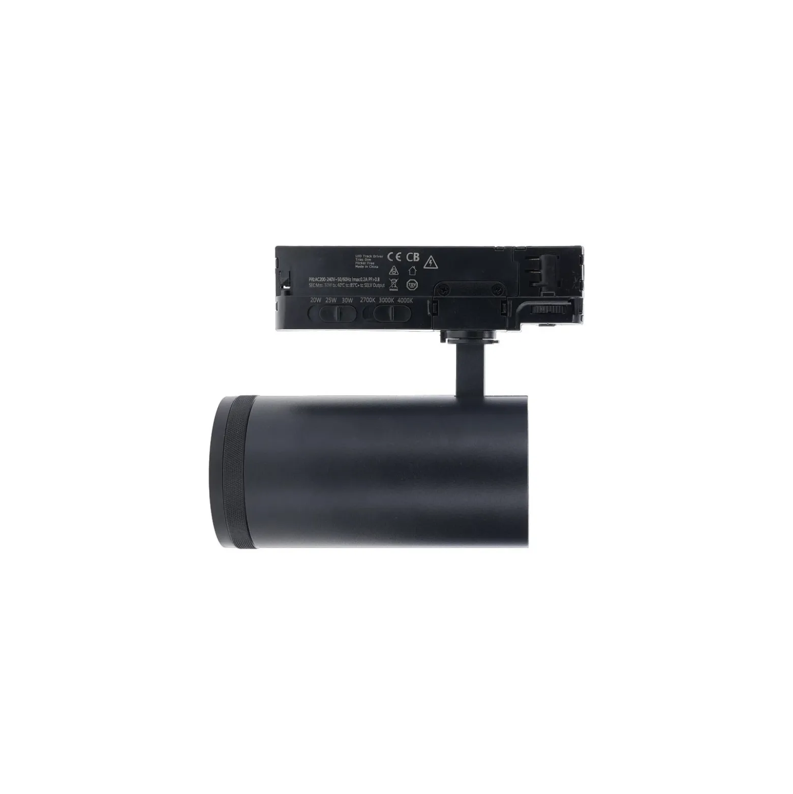 Noxion 3-Fas Spårbelysning Delta Aluminium Svart 30W 2250lm 15-55D - 927-930-940 CCT | Zoombar