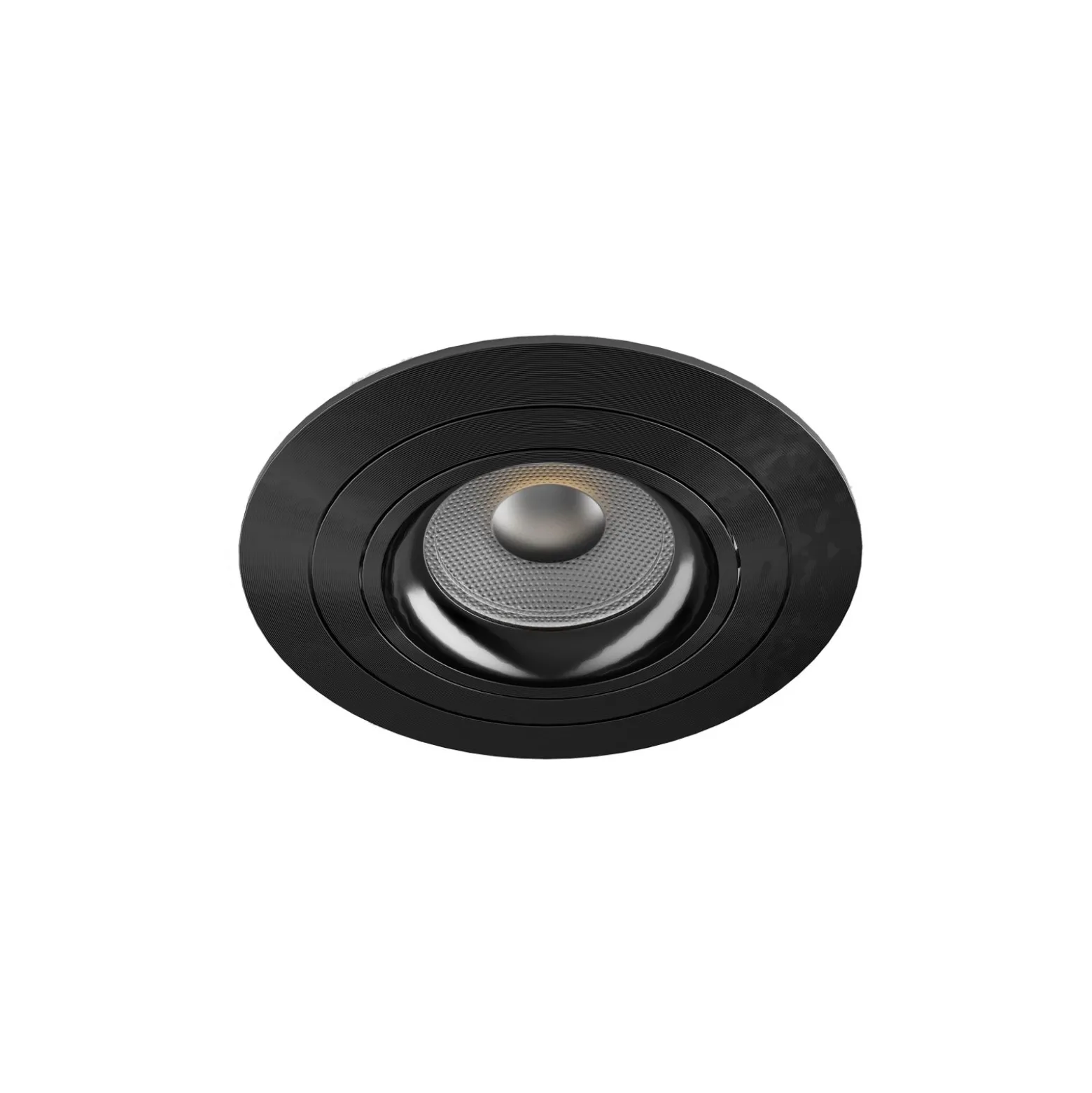 Noxion Infälld Spot Logic MR16 Lutningsbar Glänsande Svart | 92mm - Utskärning 80mm - IP20 - Inkl. GU10 Sockel