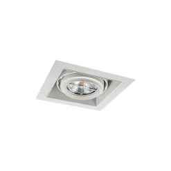 Noxion Infälld Spot Trimlös Pro 1x AR111 Lutningsbar Vit | Utskärning 164x164mm - G53 Sockel
