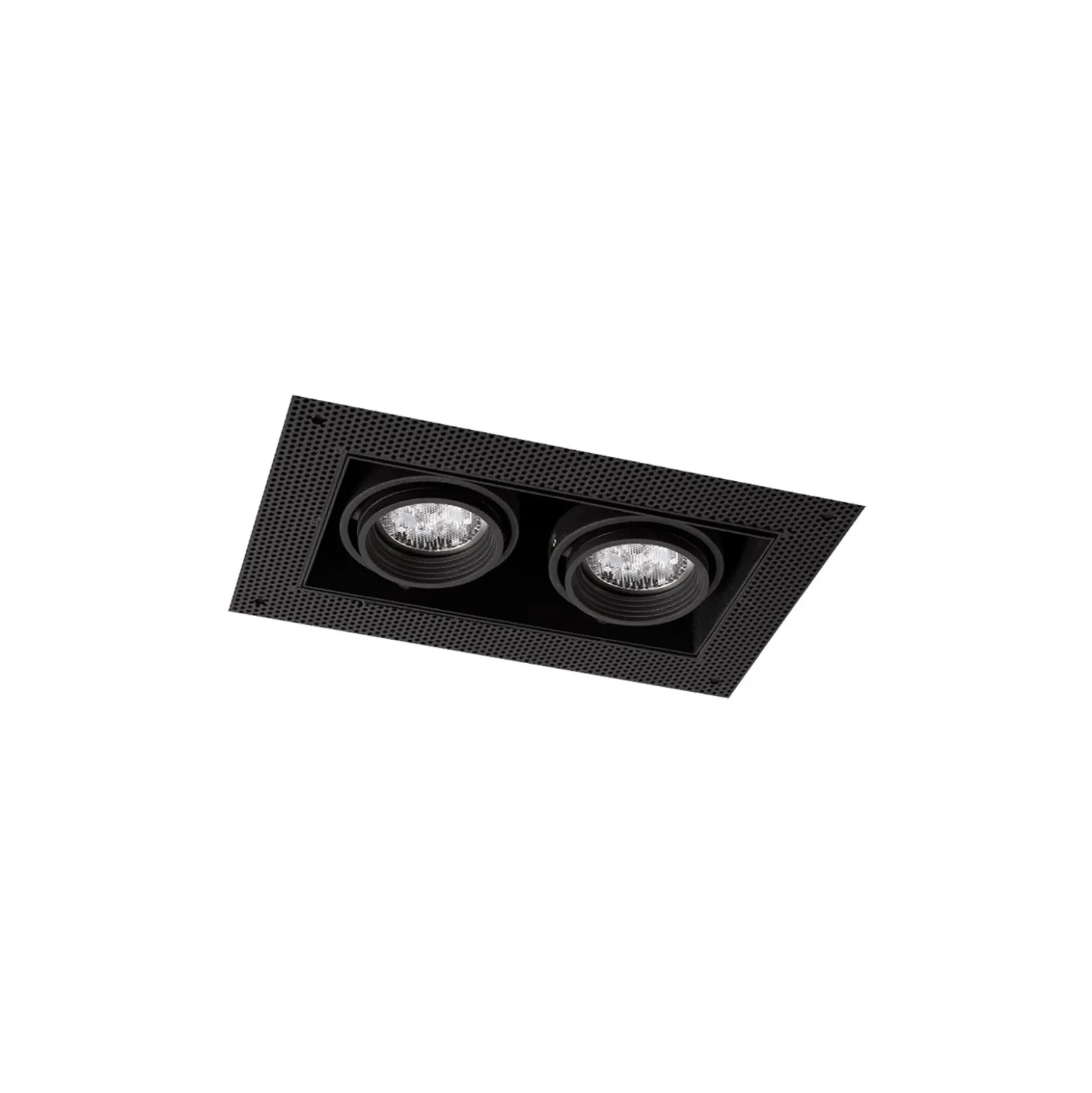Noxion Infälld Spot Trimlös Pro 2x MR16 Lutningsbar Svart | Utskärning 181x97mm - GU10 Sockel