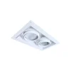 Noxion Infälld Spot Trimlös Pro 2x AR111 Lutningsbar Vit | Utskärning 314x164mm - G53 Sockel