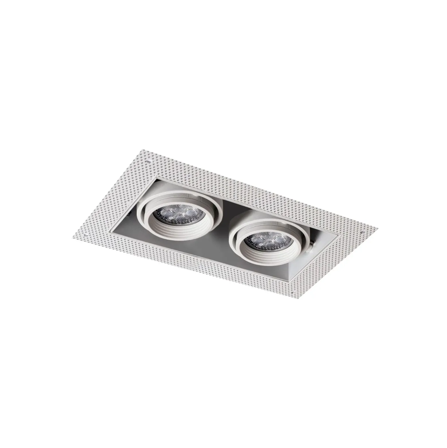 Noxion Infälld Spot Trimlös Pro 2x MR16 Lutningsbar Vit | Utskärning 181x97mm - GU10 Sockel