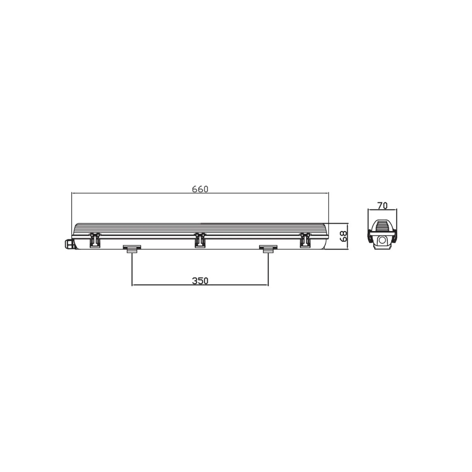Noxion LED Allmänbruksarmatur Vattentät ArmaturPoseidon V2.0incl. 1x Noxion LED Rör T8 Standard Output 9W 900lm - 830 Varm Vit | 60cm