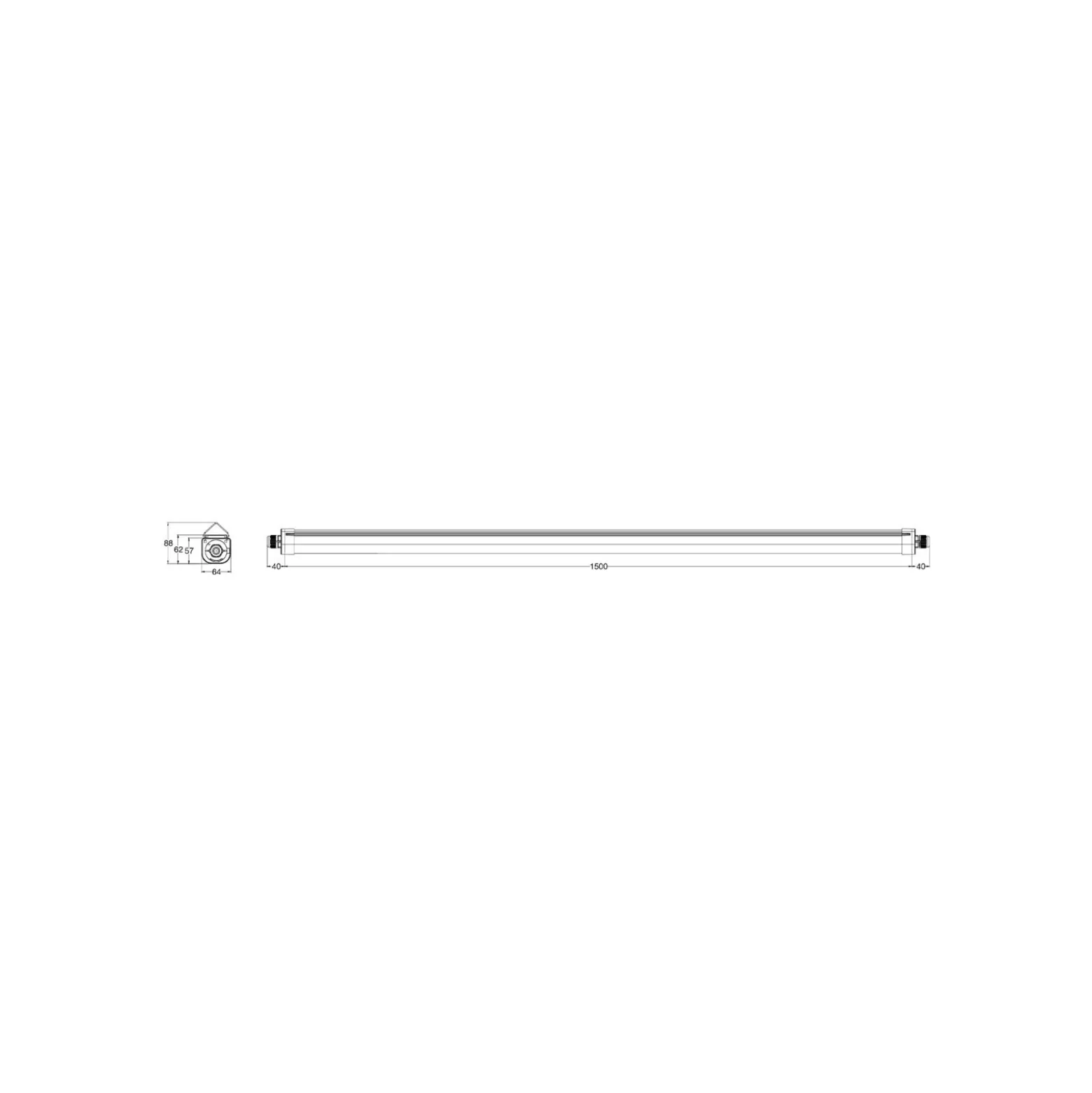 Noxion LED Allmänbruksarmatur Vattentät Ecowhite V3.0 36/50W 4680/6500lm - 830-865 CCT | 150cm