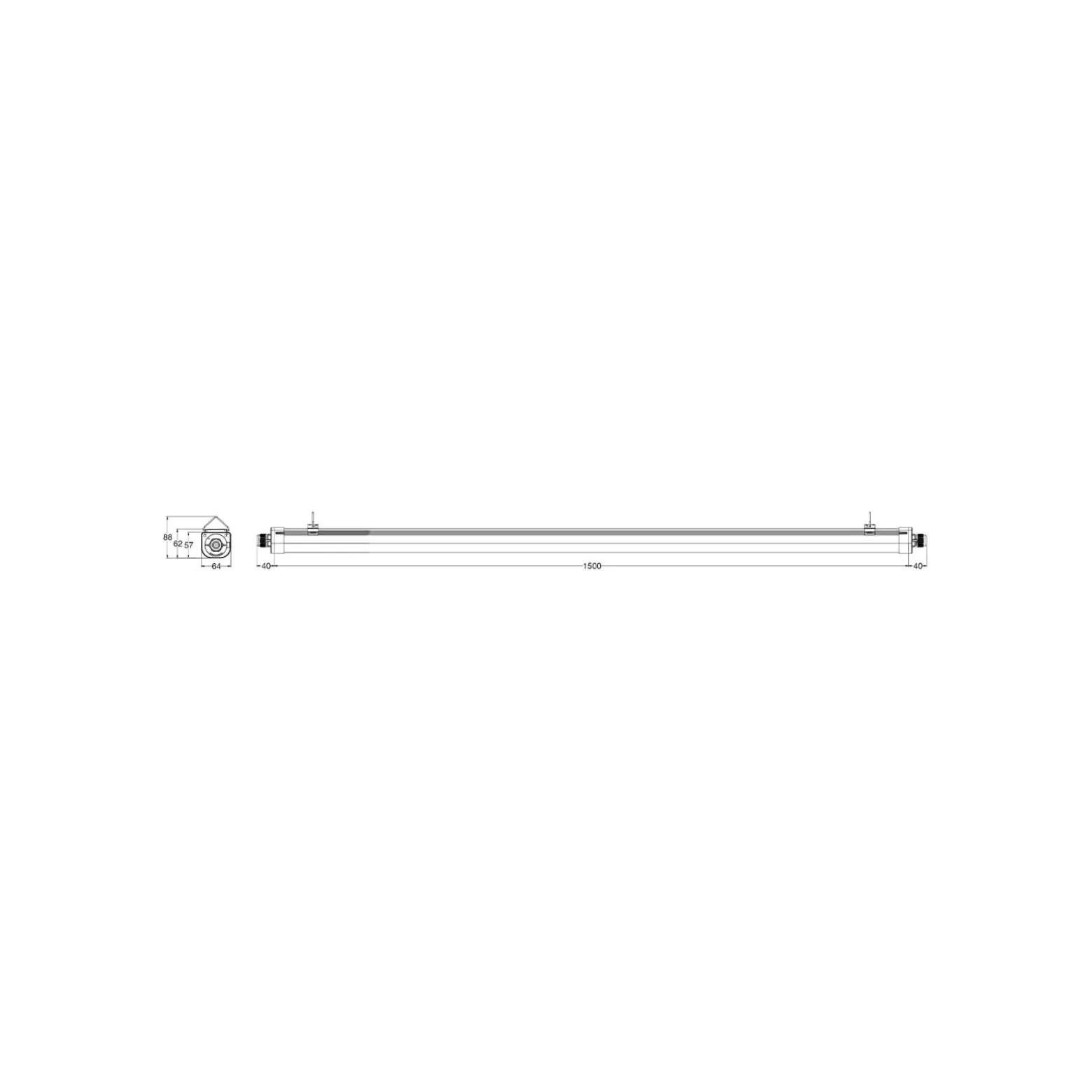 Noxion LED Allmänbruksarmatur Vattentät Ecowhite V3.0 36/50W 4680/6500lm - 830-865 CCT | 150cm
