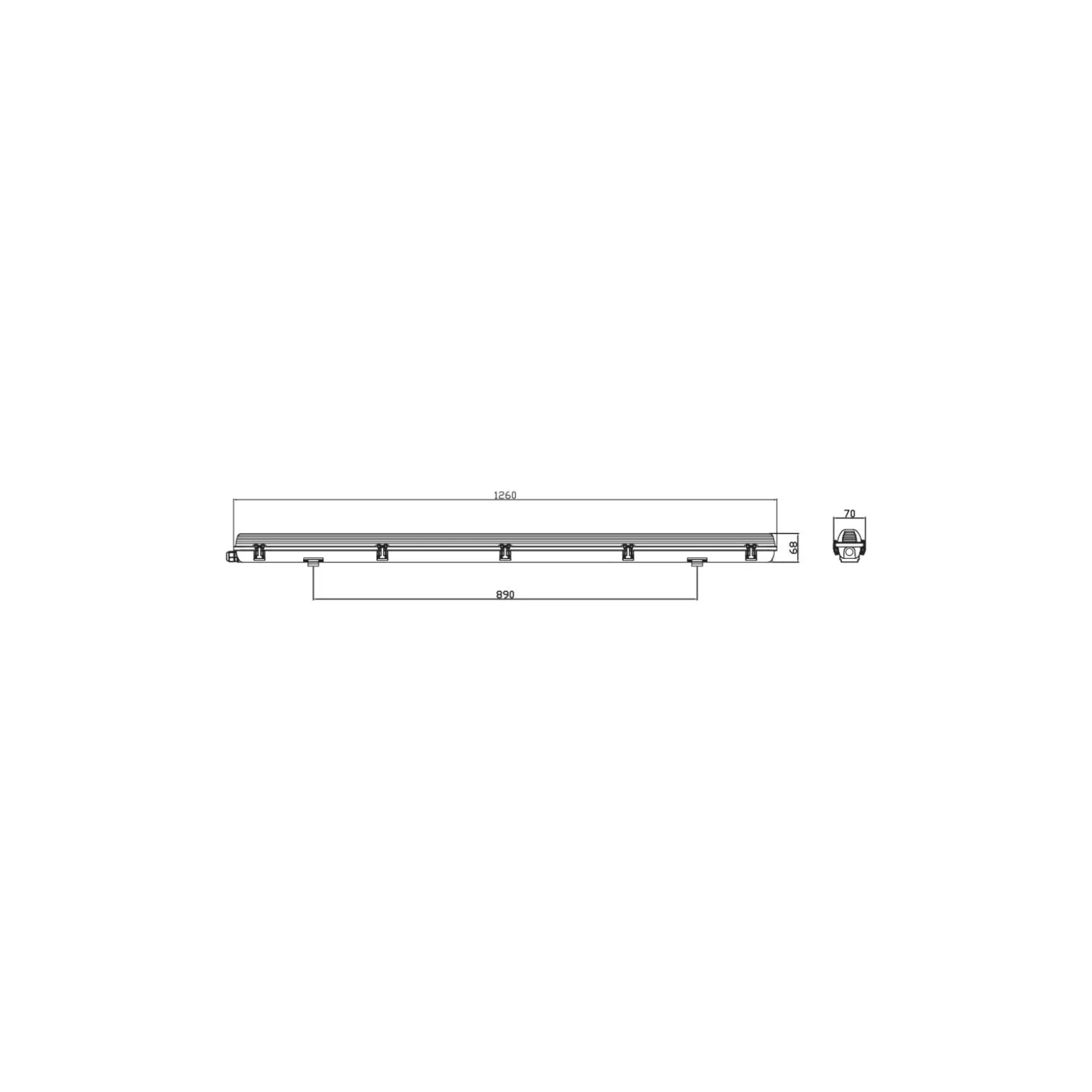 Noxion LED Allmänbruksarmatur Vattentät Armatur Poseidon V2.0 | Passande För 1x120cm LED Rör