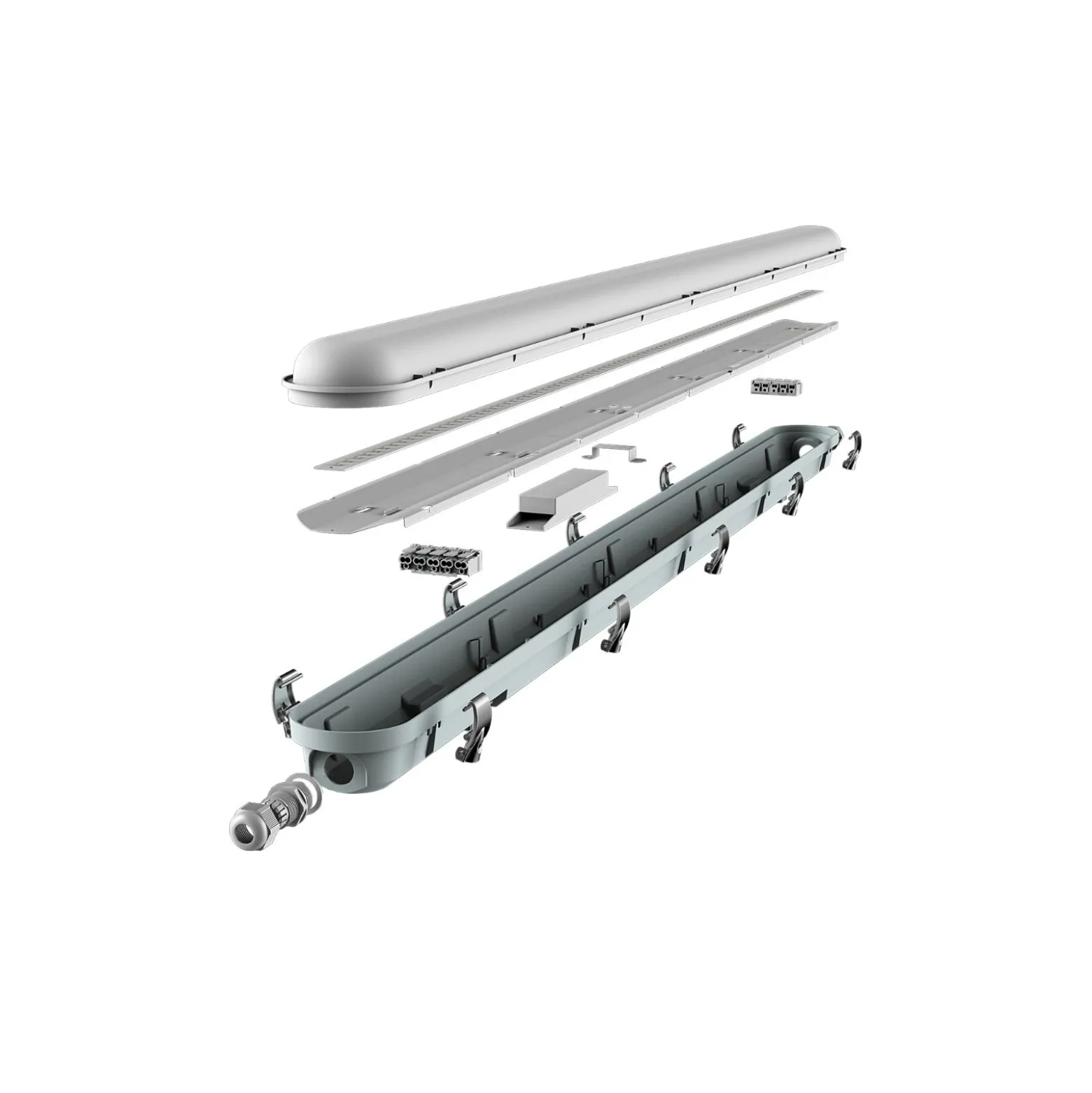 Noxion LED Allmänbruksarmatur Vattentät Poseidon V3.0 18-30W 2340-4200lm - 830-865 CCT | 120cm - Kabelgenomföring (5x2.5mm2)