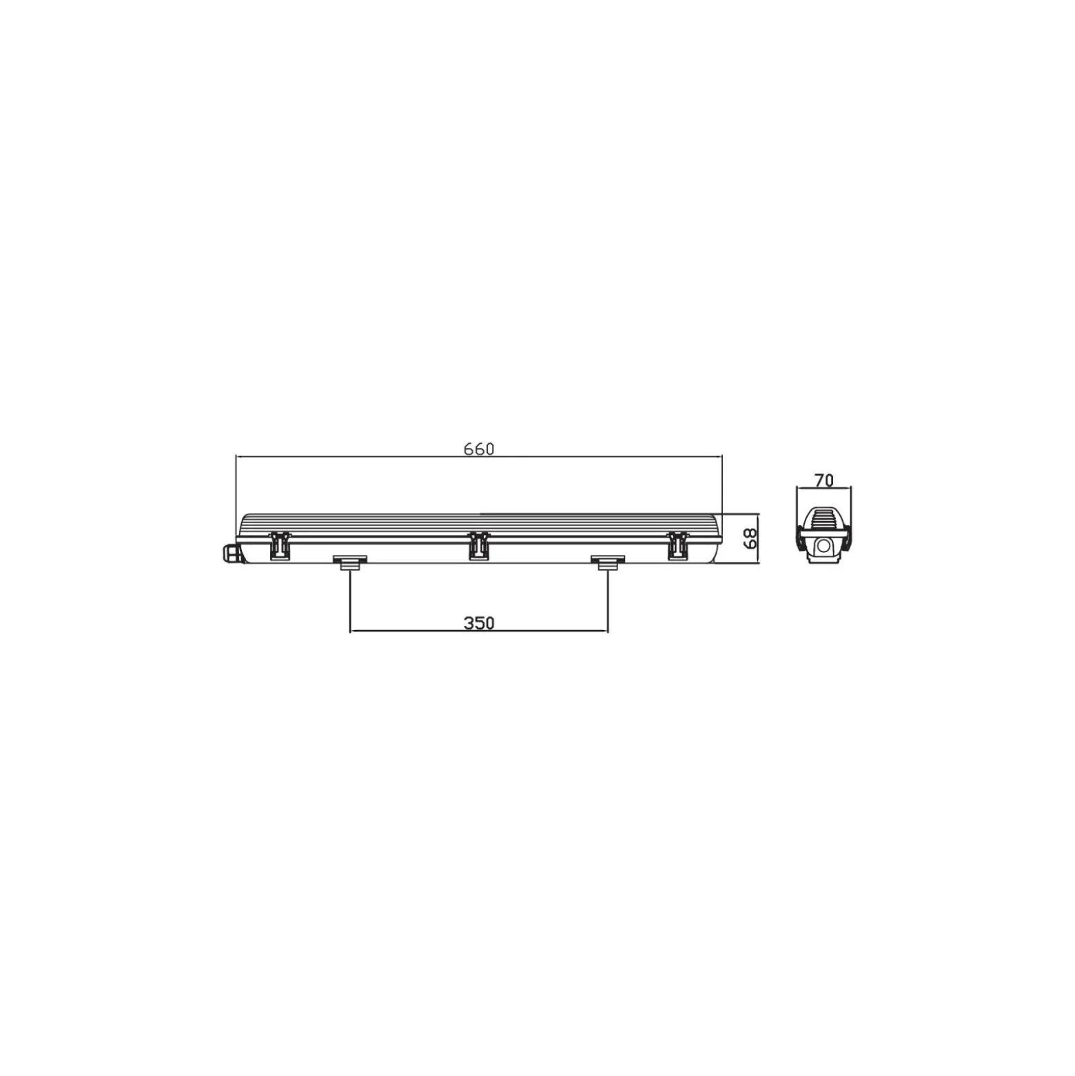 Noxion LED Allmänbruksarmatur Vattentät Armatur Poseidon V2.0 | Passande För 1x60cm LED Rör