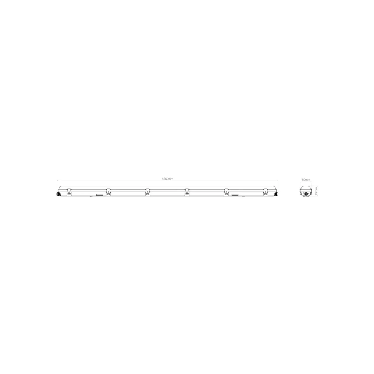 Noxion LED Allmänbruksarmatur Vattentät Poseidon V3.0 65W 8450/9100lm - 830-865 CCT | 150cm - Kabelgenomföring (5x2.5mm2) - Rörelse- Och Ljussensor