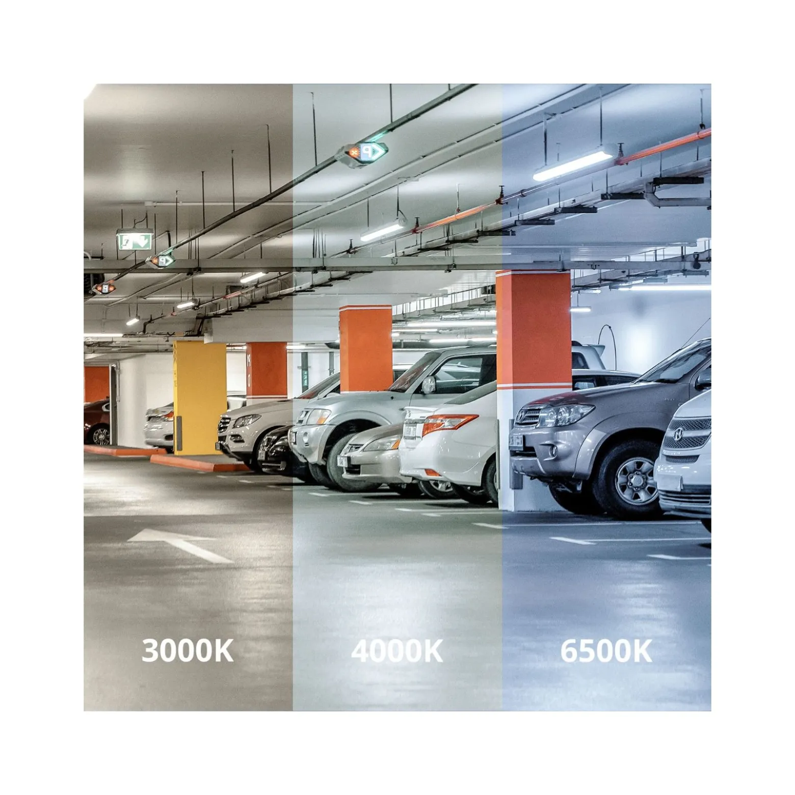 Noxion LED Allmänbruksarmatur Vattentät Poseidon V3.0 65W 8450/9100lm - 830-865 CCT | 150cm - Kabelgenomföring (5x2.5mm2) - Rörelse- Och Ljussensor