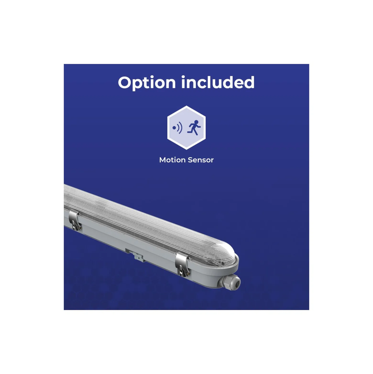 Noxion LED Allmänbruksarmatur Vattentät Poseidon V3.0 65W 8450/9100lm - 830-865 CCT | 150cm - Kabelgenomföring (5x2.5mm2) - Rörelse- Och Ljussensor