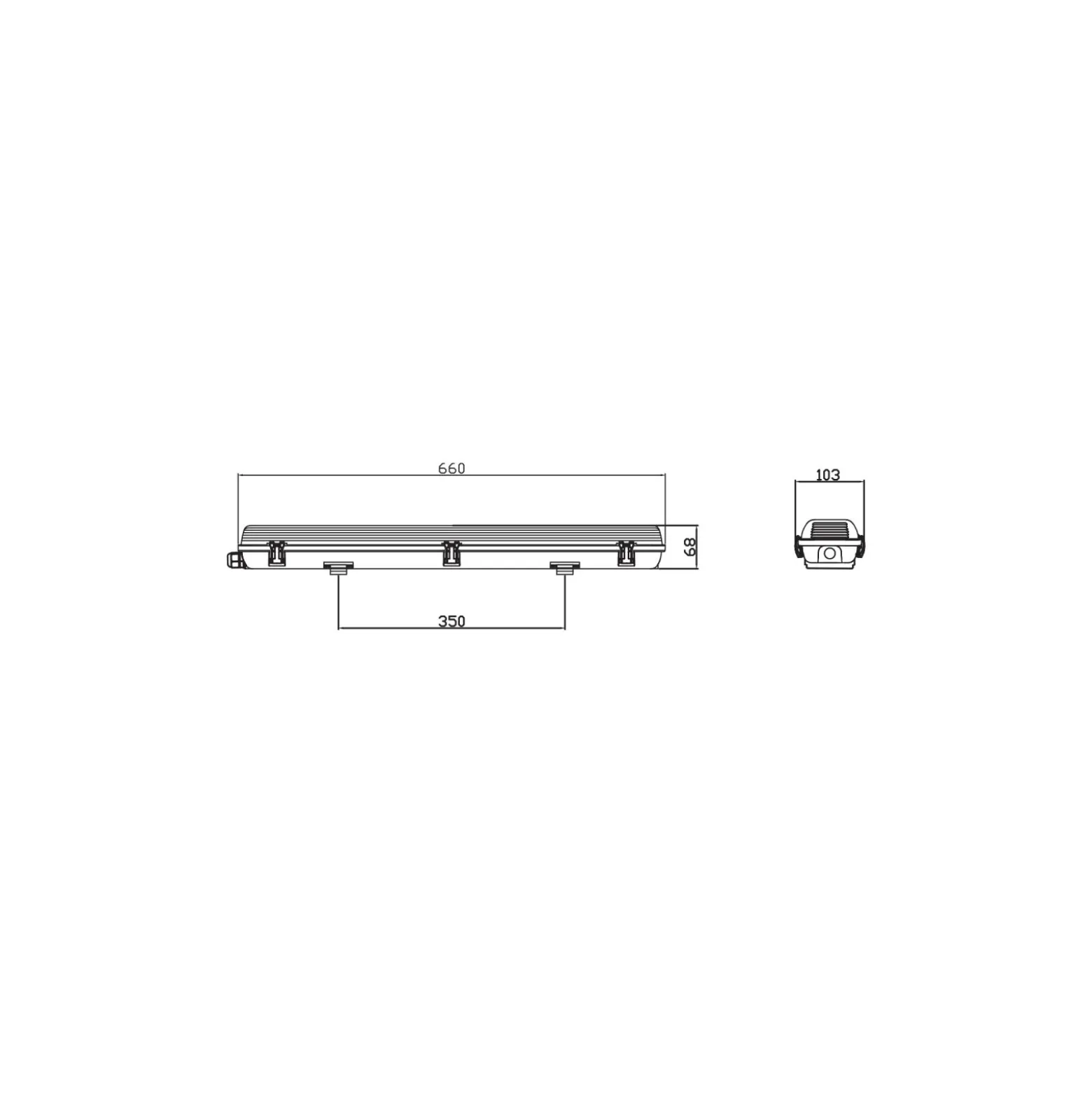 Noxion LED Allmänbruksarmatur Vattentät Armatur Poseidon V2.0 | Passande För 2x60cm LED Rör