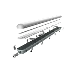 Noxion LED Allmänbruksarmatur Vattentät Poseidon V3.0 43W 5590/6020lm - 830-865 CCT | 150cm - Kabelgenomföring (5x2.5mm2) - Rörelse- Och Ljussensor
