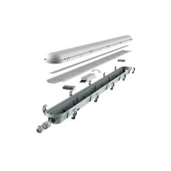 Noxion LED Allmänbruksarmatur Vattentät Poseidon V3.0 30W 3900/4200lm - 830-865 CCT | 120cm - Kabelgenomföring (5x2.5mm2) - Dali Dimbar