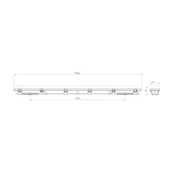 Noxion LED Allmänbruksarmatur Vattentät Poseidon Value 36W 4680lm - 840 Kallvit | 120cm - Inkl. Philips Drivdon
