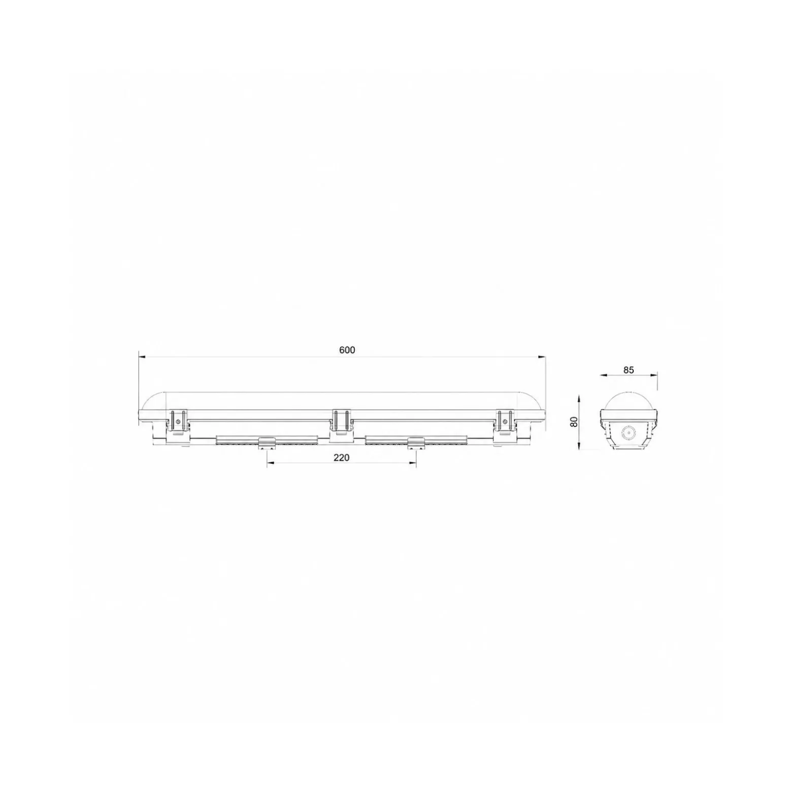 Noxion LED Allmänbruksarmatur Vattentät Poseidon Value 18W 2340lm - 840 Kallvit | 60cm - Inkl. Philips Drivdon