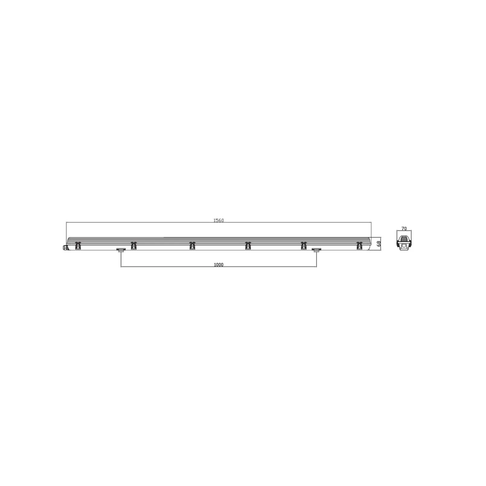 Noxion LED Allmänbruksarmatur Vattentät ArmaturPoseidon V2.0incl. 1x Noxion LED Rör T8 Standard Output 19W 2300lm - 830 Varm Vit | 150cm