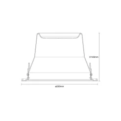 Noxion LED Downlight Apollo 20W 2300lm 60D - 830 Varm Vit | 220mm - Utskärning 200mm - Alu Reflektor - UGR <19