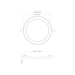 Noxion LED Downlight Ecowhite Nickel 18W 1530lm - 830-840-860 CCT | Utskärning 55-175mm - Dimbar